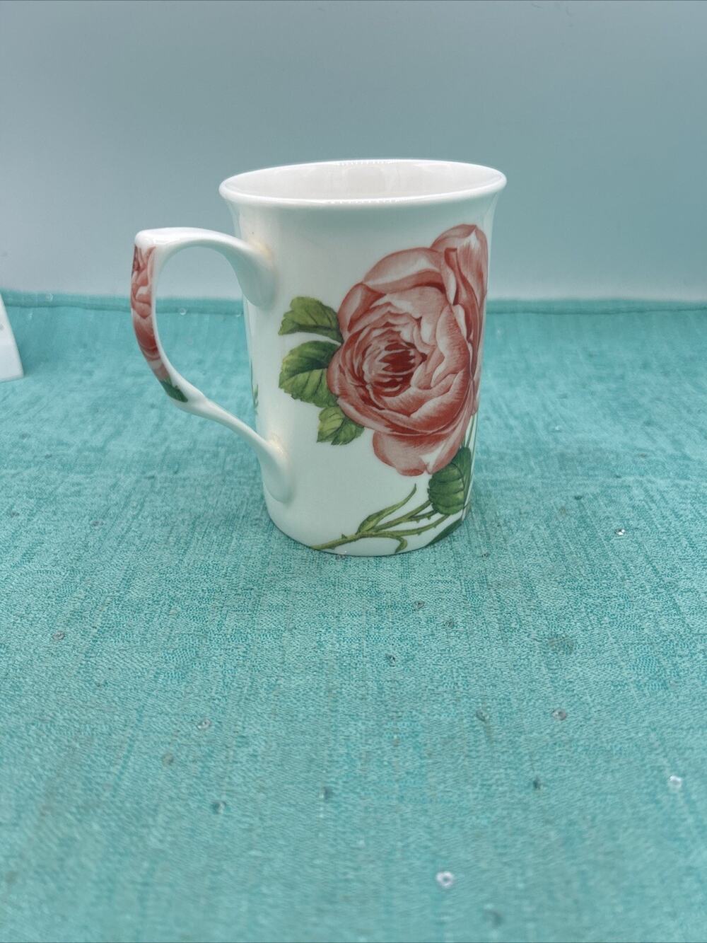 Stechcol Gracie Bone China Pink Roses English Tea Cup Mug
